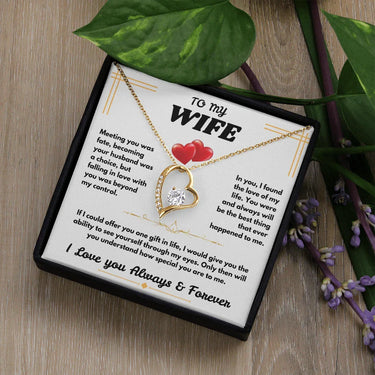 To My Wife - I Love You Always & Forever - Forever Love Necklace - Gift Set - SLDDL0062 - Sunshine Letters Co